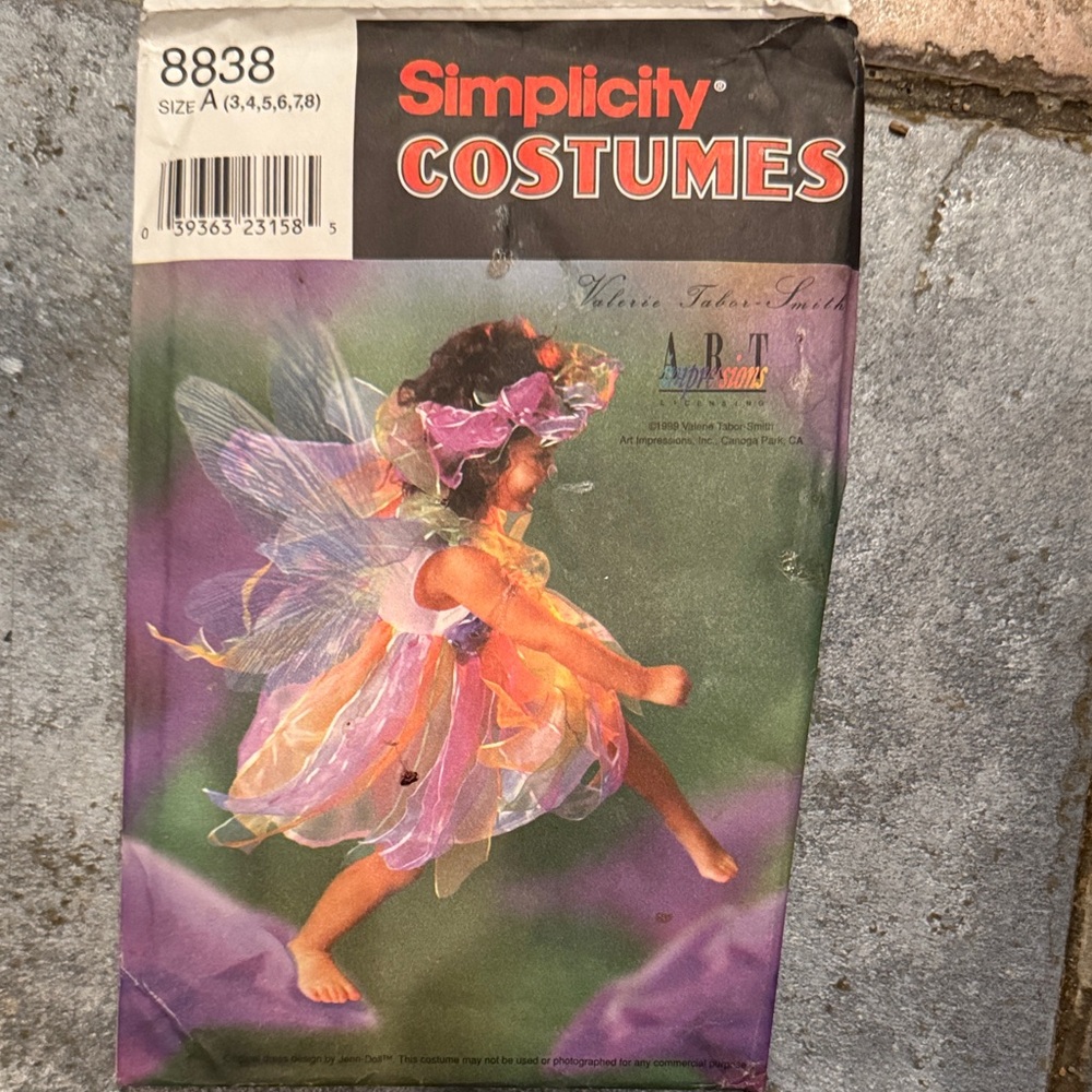 Simplicity Kids Fairy Costume 8838- sz 3-8. Uncut